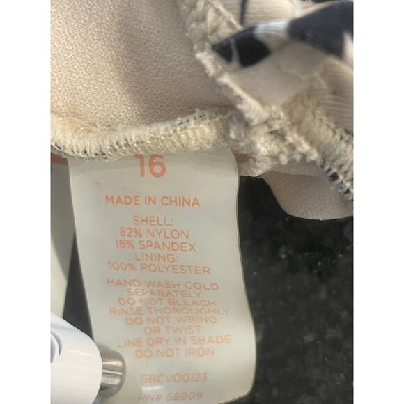 GB Girls white and black floral one piece swimsuit 16 - Picture 4 of 10